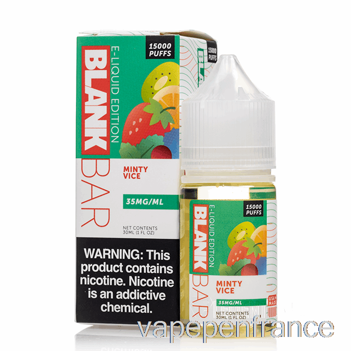 Minty Vice - Barres De Sel Vierges - Stylo Vape 30 Ml 35 Mg